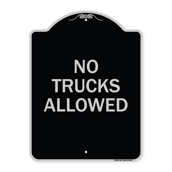 Parking Lot No Trucks Allowed Heavy-Gauge Aluminum Architectural Sign, 24" x 18", BS-1824-23419